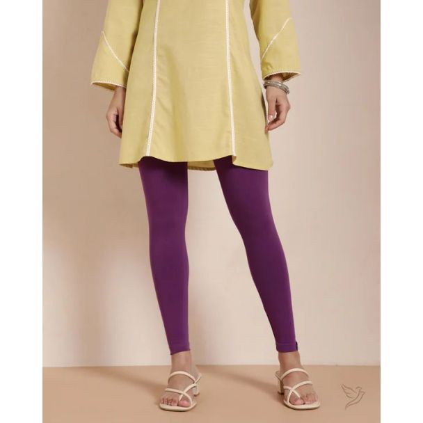 Twin Birds Women Cotton Ankle Legging - Vapour Violet
