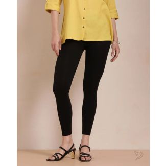 Twin Birds Women Cotton Ankle Legging - Carbon Black