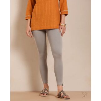 Twin Birds Women Cotton Ankle Legging - Grey Smoke