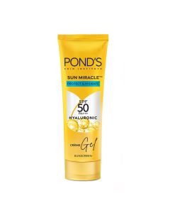 POND'S Sun Miracle SPF 50 PA+++ Creme Gel Sunscreen - Protect & Hydrate, With Hyaluronic Acid - 12gm