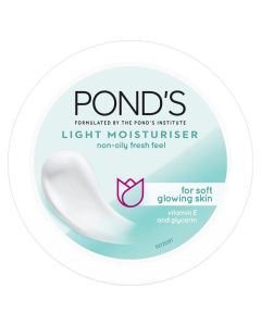 POND'S Light Moisturiser, Non- Oily With Vitamin E And Glycerine, For Soft And Glowing Skin, 150 ml