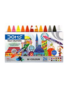 DOMS Bi-Colour Wax Crayons 24 Shades