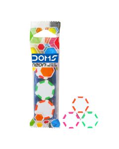 DOMS Neon Junior Hex Eraser Pack of 3