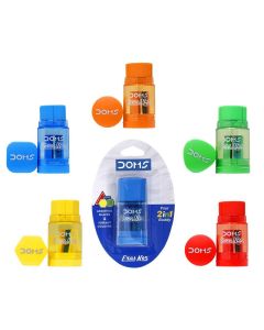 DOMS Sharpener & Eraser 1 Eraser (Assorted Colours & Shapes)