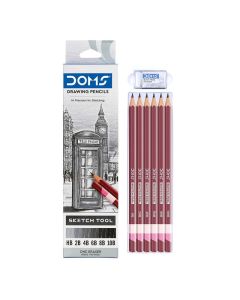 DOMS Graphite Pencil Drawing Pencils - 6 Nos