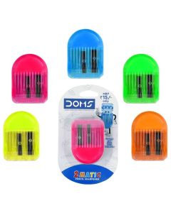 DOMS 2 Matic Pencil Sharpener 1 Sharpener (Assorted Colours)
