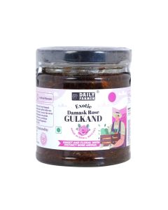 Daily Farmer Exotic Damask Rose Gulkand with Honey Rose Petal Jam 100% Natural, Sun Cooked, Nature's Coolant, No Preservatives