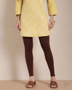 Twin Birds Women Cotton Ankle Legging - Burgandy