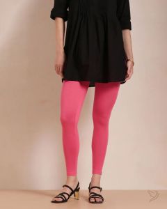 Twin Birds Women Cotton Ankle Legging - Flirty Flamingo