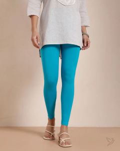 Twin Birds Women Cotton Ankle Legging - Grand Turquoise