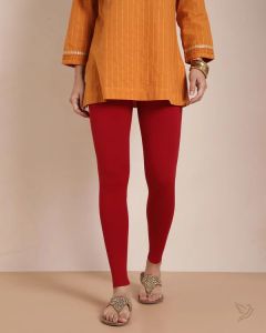Twin Birds Women Cotton Ankle Legging - Lava Red