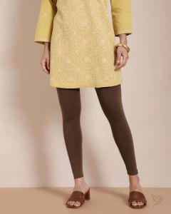 Twin Birds Women Cotton Ankle Legging - Mocha Bean