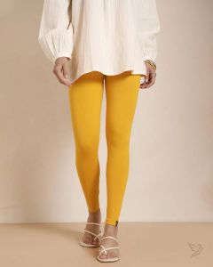 Twin Birds Women Cotton Ankle Legging - Sweet Corn