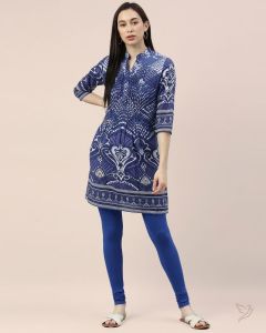 Twin Birds Women Cotton Churidar Legging - Blue Chip