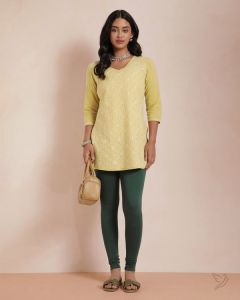 Twin Birds Women Cotton Churidar Legging - Bottle Green