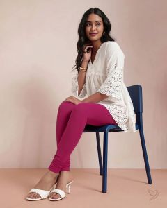 Twin Birds Women Cotton Churidar Legging - Bubble Gum