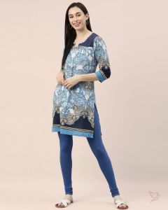 Twin Birds Women Cotton Churidar Legging - Blue Spring