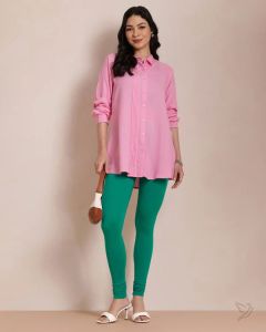 Twin Birds Women Cotton Churidar Legging - Emerald Lexus