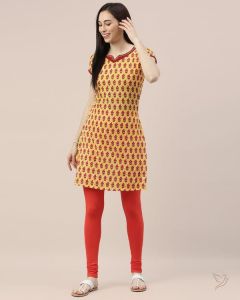 Twin Birds Women Cotton Churidar Legging - Fruity Orange