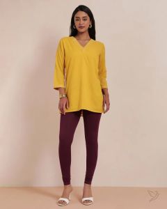 Twin Birds Women Cotton Churidar Legging - Grape Vine