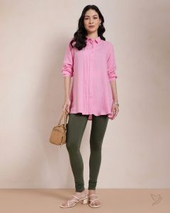 Twin Birds Women Cotton Churidar Legging - Jungle Green