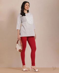 Twin Birds Women Cotton Churidar Legging - Lip Stick