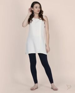 Twin Birds Women Cotton Churidar Legging - Navy Classic