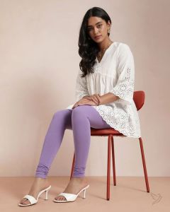 Twin Birds Women Cotton Churidar Legging - Orchid Lilac