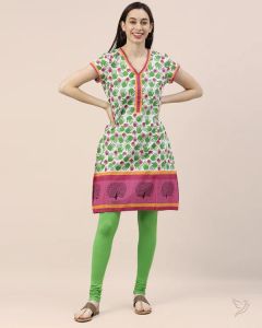 Twin Birds Women Cotton Churidar Legging - Pepper Mint