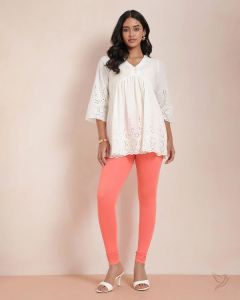 Twin Birds Women Cotton Churidar Legging - Rasp Berry