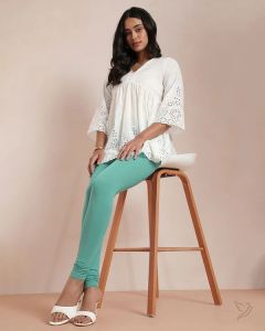Twin Birds Women Cotton Churidar Legging - Teal Blue