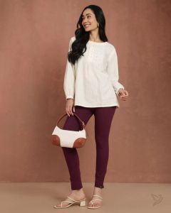 Twin Birds Women Sleek Kurti Pant Grape Vine