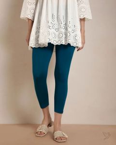 Twin Birds Women Viscose 7/8 High Ankle/Cropped Leggings - Sea Port