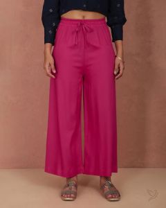 Twin Birds Women Wide Leg Palazzo Bubble Gum