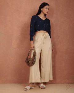 Twin Birds Women Wide Leg Palazzo Butter Scotch