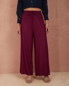 Twin Birds Women Wide Leg Palazzo Grape Vine