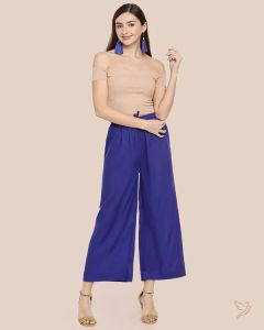 Twin Birds Women Wide Leg Palazzo Ink Blue