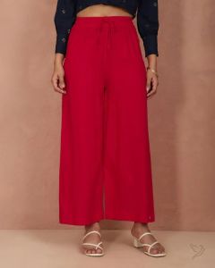 Twin Birds Women Wide Leg Palazzo Lip Stick