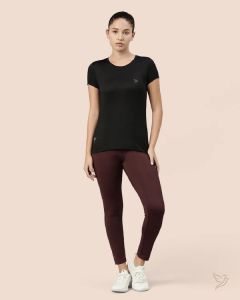 Twin Birds Women Active Wear T Shirt Black