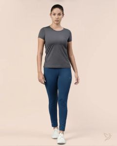 Twin Birds Women Active Wear T Shirt Carbon Grey