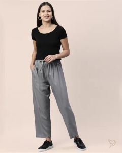 Twin Birds Women Viscose Kurti Pant Anthrazite Grey