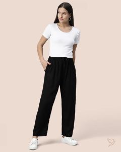 Twin Birds Women Viscose Kurti Pant Black