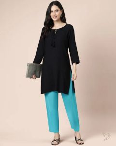 Twin Birds Women Viscose Kurti Pant Pool Side