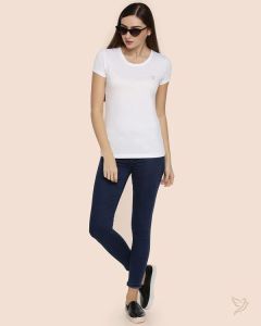 Twin Birds Women Slim Fit T Shirt Pearl White