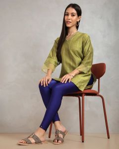 Twin Birds Women Shimmer Legging Blue Diamond