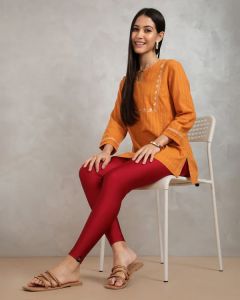 Twin Birds Women Shimmer Legging Red Velvet