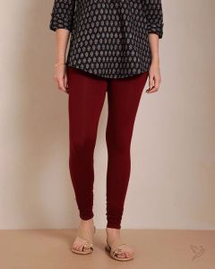 Twin Birds Women Viscose Churidar Legging - Cherry Berry