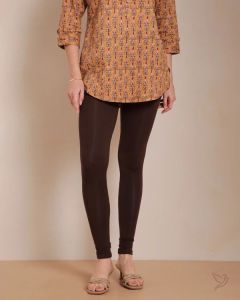 Twin Birds Women Viscose Churidar Legging - Dark Chocolate