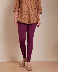 Twin Birds Women Viscose Churidar Legging - Mulberry