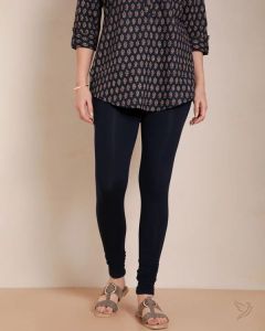 Twin Birds Women Viscose Churidar Legging - Navy Ribbon